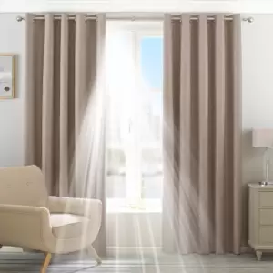 Image of Twilight Thermal Blackout Eyelet Curtains Natural