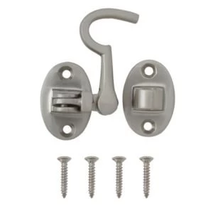 Image of BQ Galvanised Nickel effect Zamac Cabin hook
