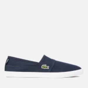 Image of Lacoste Mens Marice Bl 2 Canvas Slip-On Pumps - Dark Blue/Dark Blue - UK 7