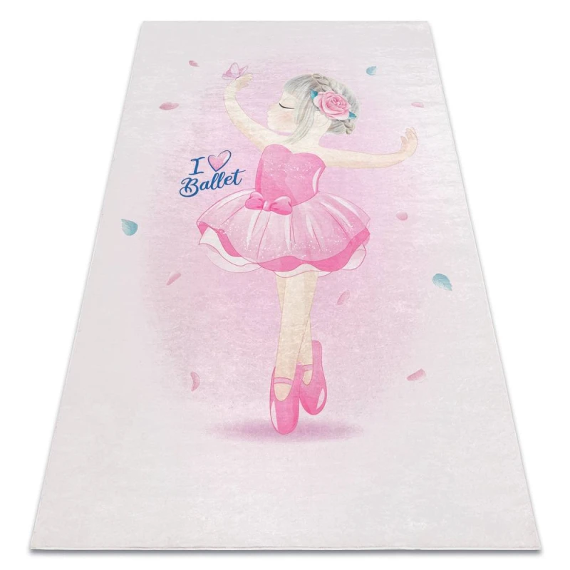 Image of RugsX Bambino 42830 Washing Carpet Ballerina For Children Anti Slip - Pink 140X200 Cm