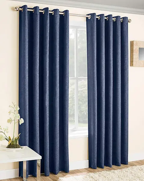 Image of JD Williams Vogue Light Filtering Eyelet Curtain Navy 167 x 137cm YK67829