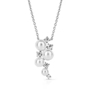 Image of Diamonfire Silver Zirconia & Pearl Bubble Necklace