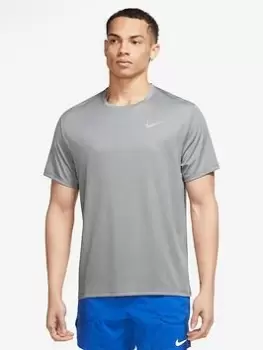 Image of Nike Run Miler T-Shirt - Grey, Size S, Men