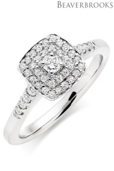 Image of Womens Beaverbrooks 9ct White Gold Diamond Ring Gold