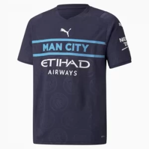Image of PUMA Man City Third Replica Youth Jersey 21/22, Peacoat/White, size 7-8 Youth, Clothing