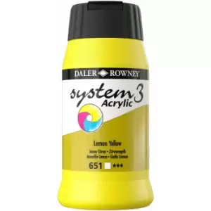 Image of System 3 Acrylic Paint Raw Lemon Yellow (500ml) - Daler Rowney