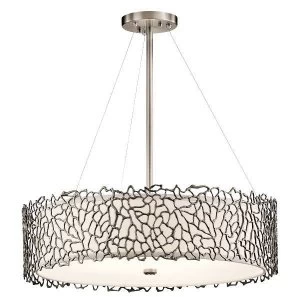 Image of 4 Light Ceiling Pendant Classic Pewter, Silver Coral, E27