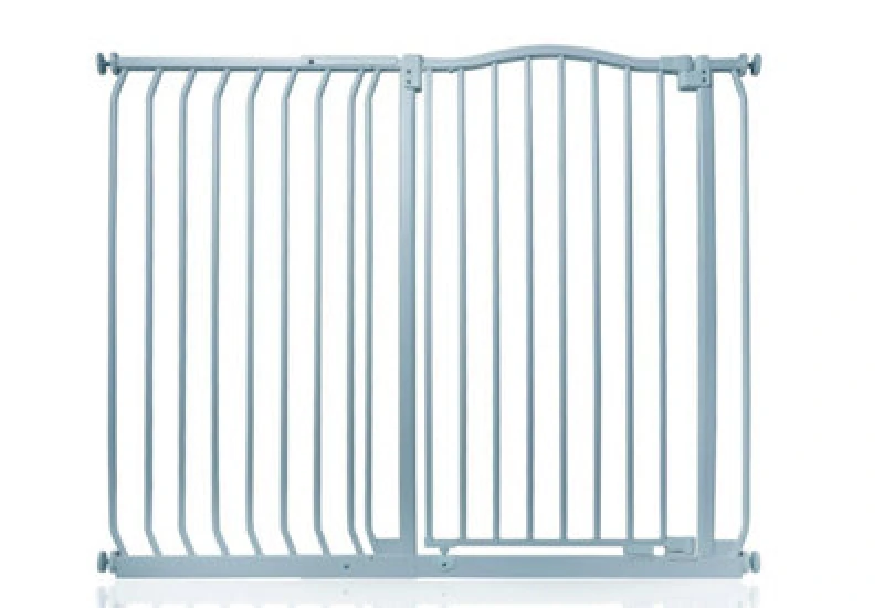 Image of Safetots Extra Tall Curved Top Safety Gate, 116Cm - 125Cm, Matt Grey, Extra Tall 100Cm In Height, Pressure Fit Stair Gate