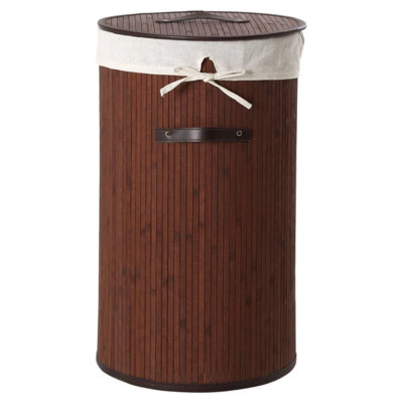 Image of Premier Housewares Kankyo Dark Brown Round Laundry Hamper Brown