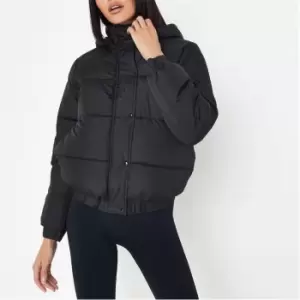 Image of Missguided Tall Hooded Puffer Jacket - Black