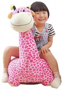 Image of Liberty House Toys Plush Giraffe Riding Chair Pink.