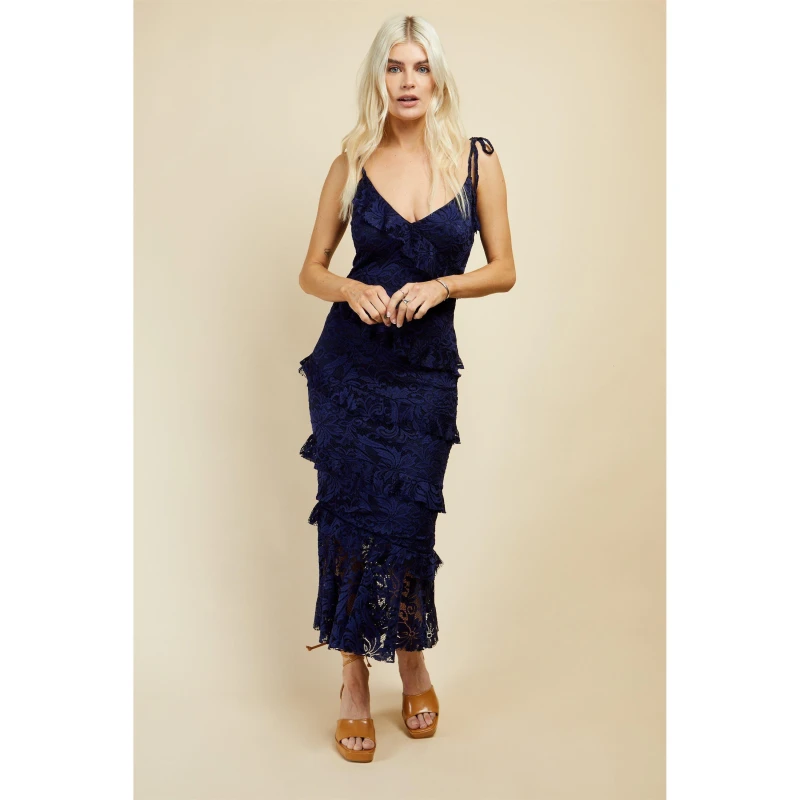 Image of Little Mistress Womens Maxi Dress Navy female 8 (XS)