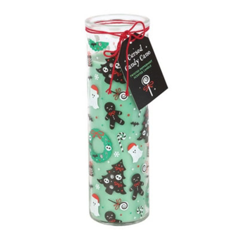 Image of Something Different Something Different Merry Creepmas Cursed Candy Cane Tube Candle in Light Green Light Green One Size Unisex 5063852075720