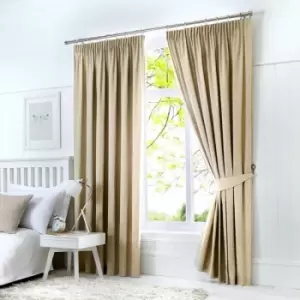 Image of Fusion - Dijon Blackout Pencil Pleat Lined Curtains, Natural, 46 x 90 Inch