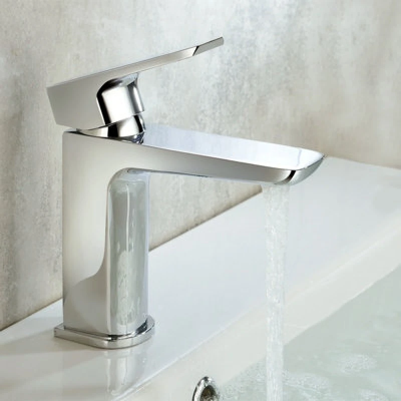 Image of NES HOME Astra Modern Chrome Bathroom Basin Mono Mixer Tap + Waste TAP1502+WST