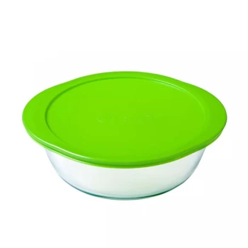 Image of Pyrex Cook & Store Glass Round Dish High Resistance with Lid, 2.3L