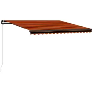 Image of Vidaxl - Manual Retractable Awning with LED 450x300cm Orange and Brown Multicolour