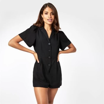 Image of Jack Wills Naomi Tencel Button Through Playsuit - Black
