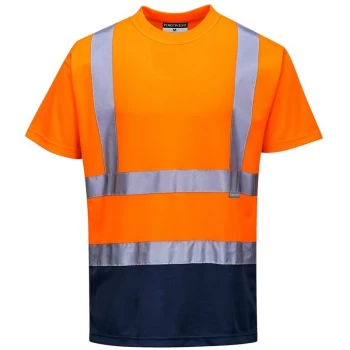 Image of S378ONRS - sz S Two Tone T-Shirt - Orange/Navy - Portwest