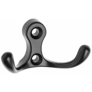 Image of Small Double Coat Hanger Hook Door Wall Bath CK24 Model - Colour Black - Pack of 4