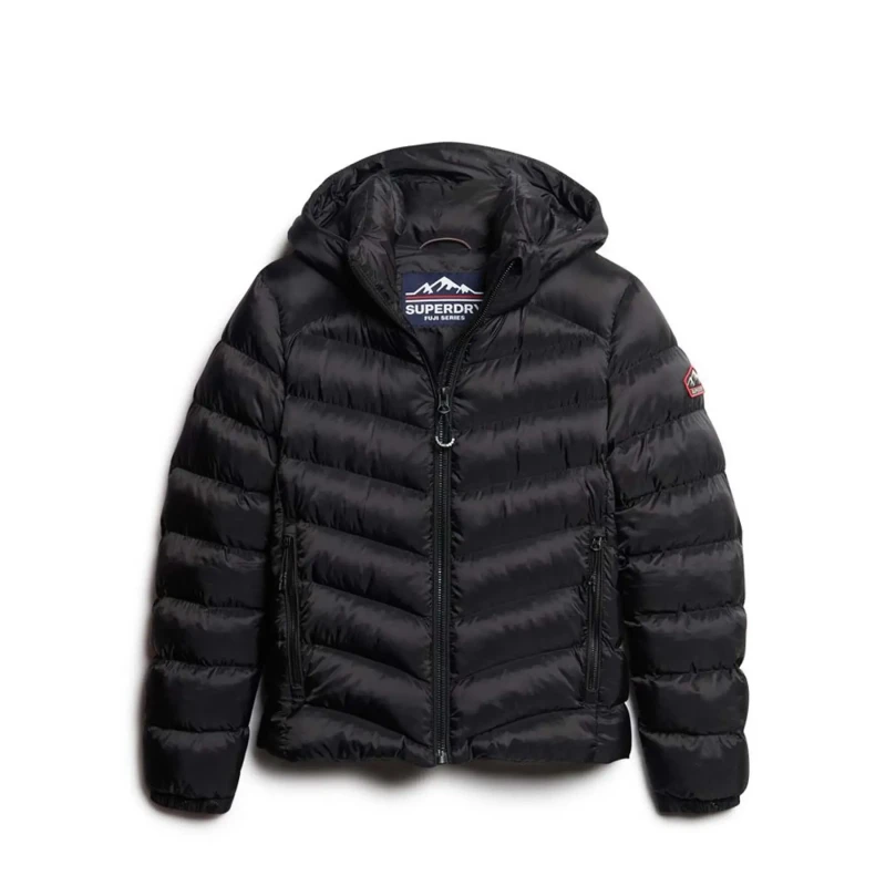 Image of Superdry Hooded Puffer Jacket Superdry Fuji Noir Female L