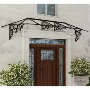Image of 10a 6 x 2a 11 Palram Canopia Lily 3100 Black Clear Large Door Canopy (3.19m x 0.88m)