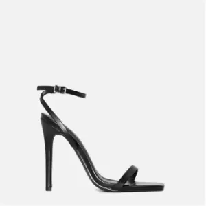 Image of Missguided Faux Leather Lace Up Heels - Black