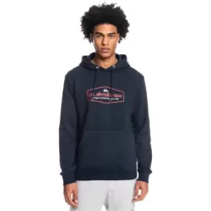 Image of Quiksilver Logo Hoodie Mens - Blue