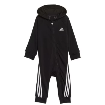Image of adidas 3 Stripe Fleece Romper Unisex Babies - Black