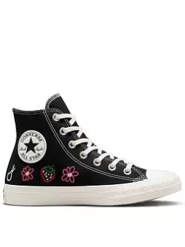 Image of Converse Chuck Taylor All Star Hi, Black, Size 4, Women