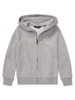 Image of Ralph Lauren Girls Classic Zip Through Hoodie - Grey, Size Age: 8-10 Years, M, Women