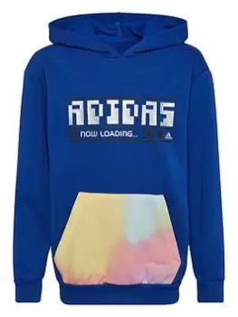 Image of adidas Junior Kids Gaming Overhead Hoody, Bright Blue, Size 7-8 Years, Women