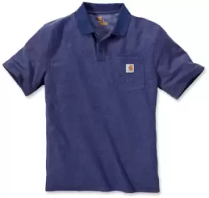 Image of Carhartt Contractors Work Pocket Polo Shirt, blue, Size S, blue, Size S