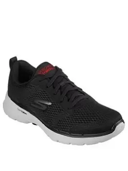 Image of Skechers Go Walk 6 Hyper Pillar Mesh Lace Up Trainer, Black, Size 7, Men
