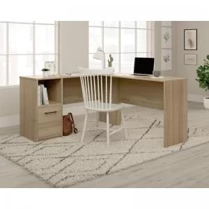 Image of Teknik Office Essentials L Shaped Desk Summer Oak Finish, Large Desk