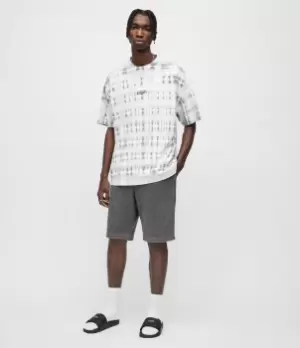 Image of AllSaints Mens Pierce Sweat Shorts, Washed Black, Size: M