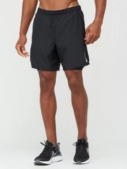 Image of Nike Challenger 2 In 1 Running Shorts - Black