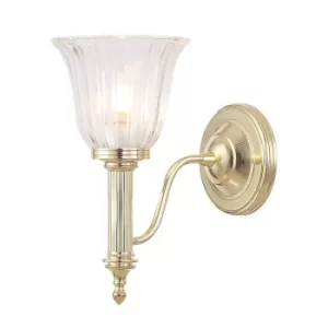Image of Carroll 1 Light Bathroom Wall Light Polished Brass IP44, G9