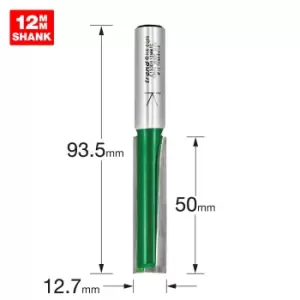 Image of Trend CRAFTPRO Two Flute Straight Router Cutter 12.7mm 50mm 12mm
