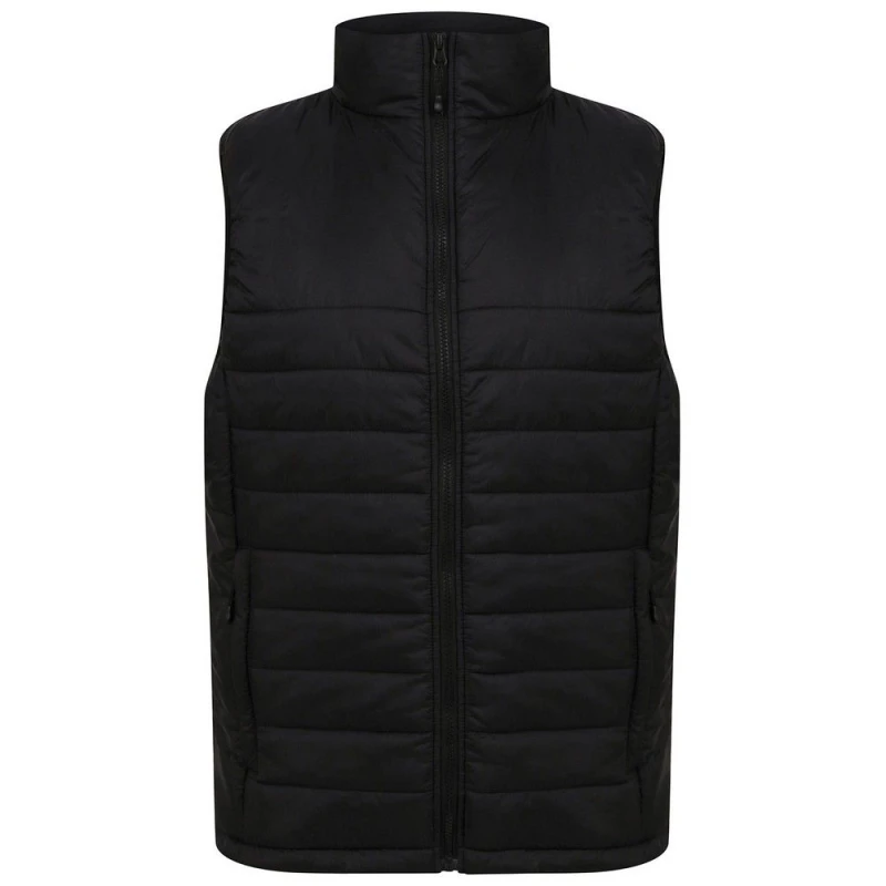 Image of Henbury Mens Pongee Padded Gilet in Black Size: XS Black Male XS