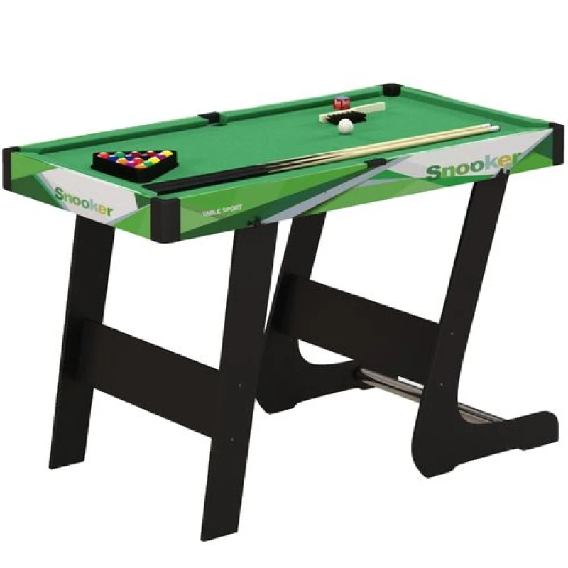 Image of SPORTNOW 104cm Folding Pool Table with Cues, Balls, Chalk, Triangle, Brush, Green A70-073V80GN