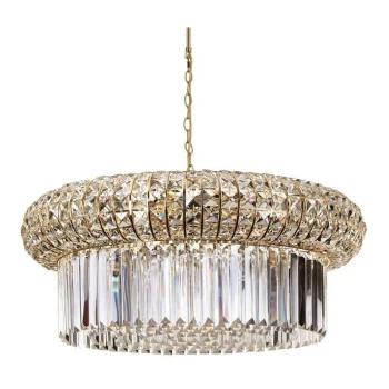 Image of Ideal Lux NABUCCO - Indoor Crystal Ceiling Pendant Lamp 18 Lights Gold, E14