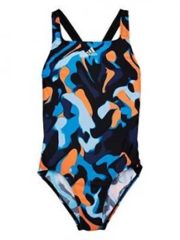 Image of adidas Youth Girls Primeblue Suit - Black, Size 9-10 Years, Women