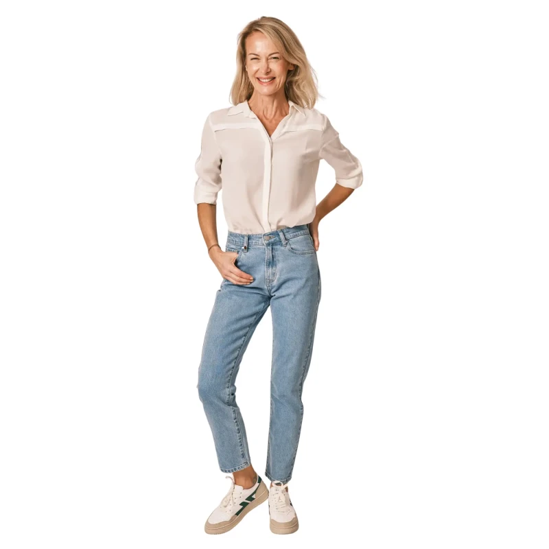 Image of F.A.M. Paris Womens mom jeans F.A.M. Paris Patricia Mfn Bleu Female 27