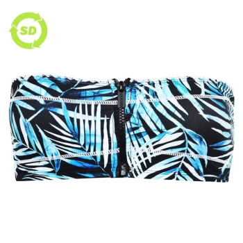 Image of SoulCal Bandeau Bikini Top - Black Palm Prnt