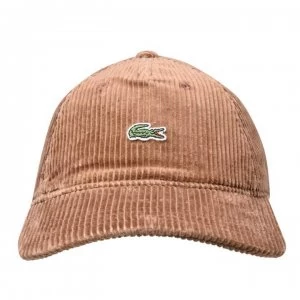 Image of Lacoste Corduroy Logo Cap - Brown