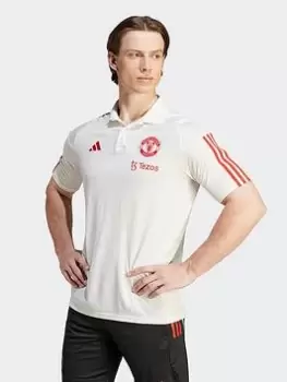 Image of Adidas Mens Manchester United 23/24 TR Polo, White, Size L, Men