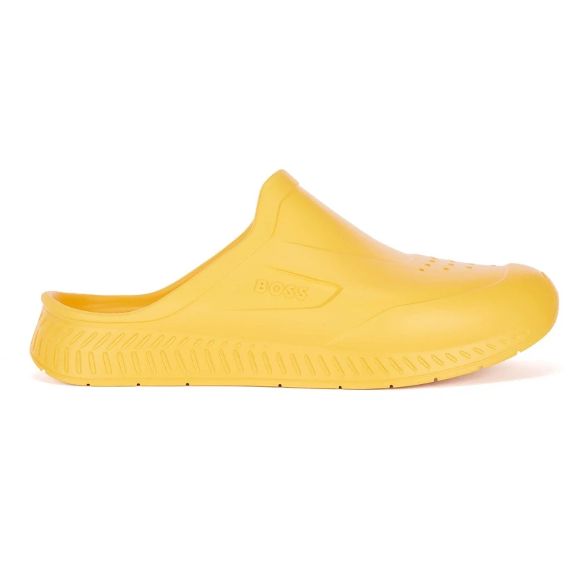 Image of Boss Kids Titanium Water Resistant Pool Sliders Open Yellow male 3.5 (36)