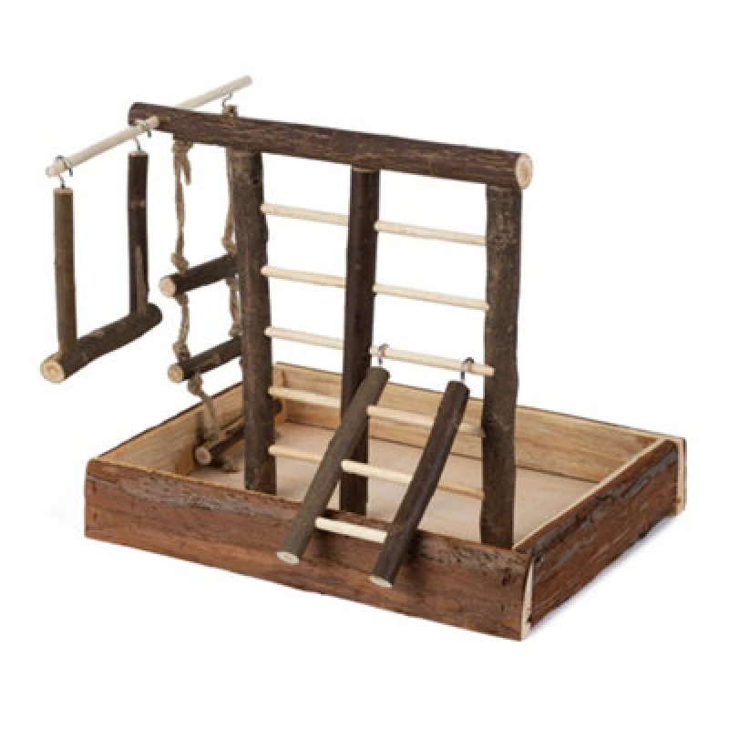 Image of Petlicity Natural Wooden Bird Playground Natural unisex