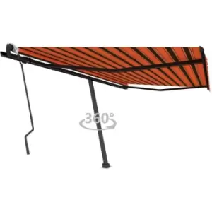 Image of Vidaxl - Freestanding Manual Retractable Awning 450x300cm Orange/Brown Multicolour
